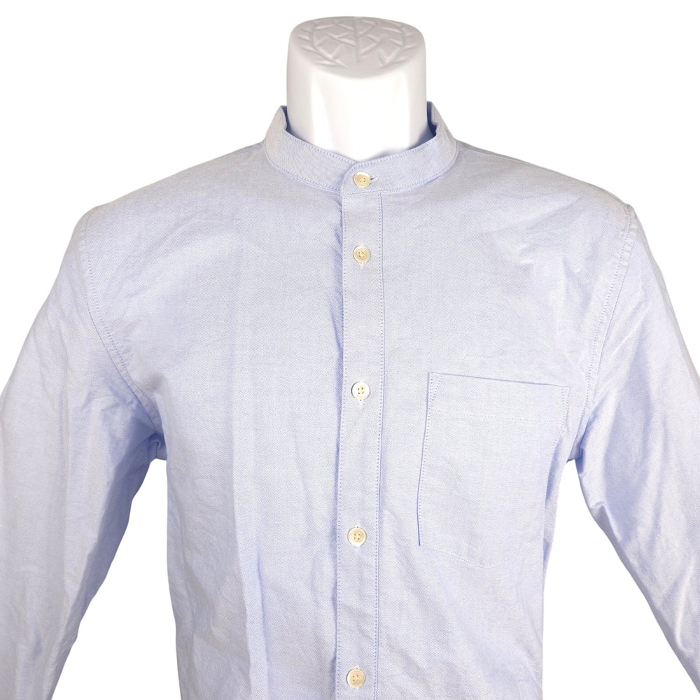NN07 No Nationality Eske 5910 Blue Band Collar Slim Fit Oxford Shirt Mens M